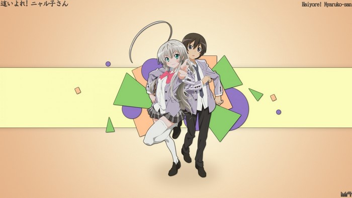 Nyaruko and Mahiro from Haiyore! Nyaruko-san