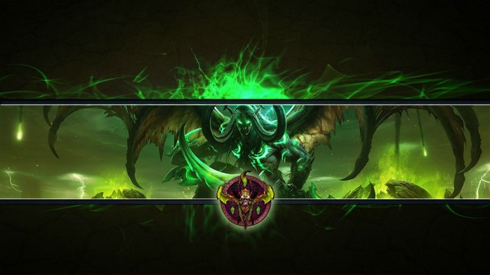 Illidan Stormrage from World of Warcraft with green fire