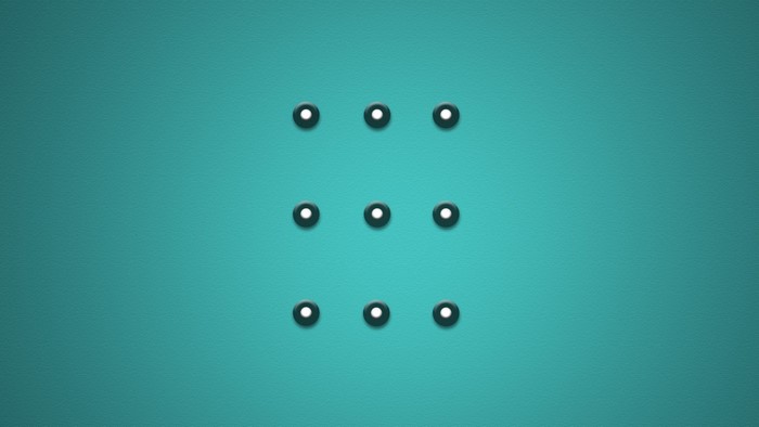 Nine dots arranged in a 3x3 grid