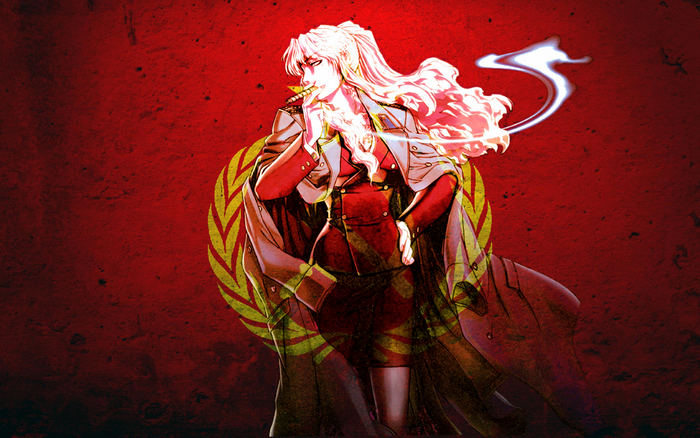 Balalaika from Black Lagoon smoking