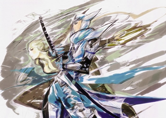 Sengoku Basara sketch of warrior and woman