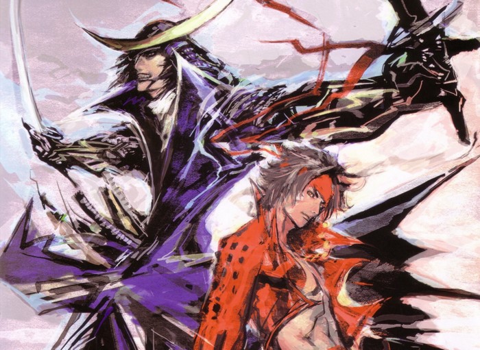 Sengoku Basara illustration of two warriors