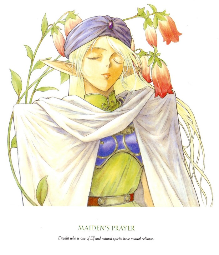 Deedlit from Record of Lodoss War with flowers