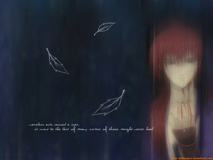 Kenshin Himura from Samurai X with falling leaves