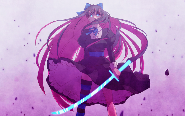 Anarchy Stocking from Panty and Stocking with Garterbelt holding a sword