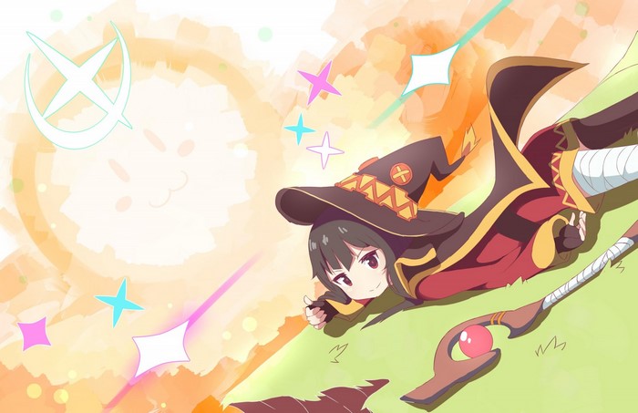Megumin from Kono Subarashii Sekai ni Shukufuku wo lying down