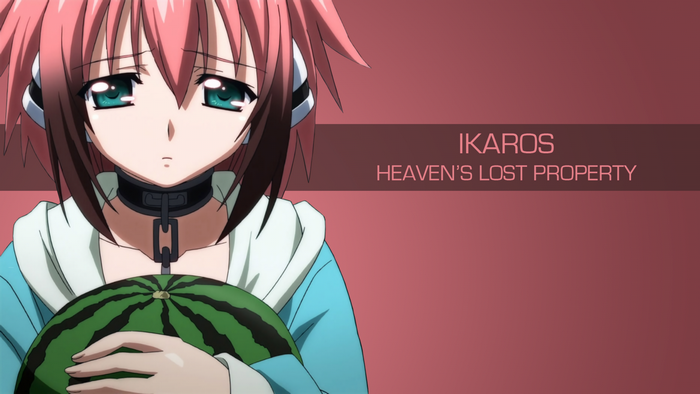 Ikaros from Heaven's Lost Property holding a watermelon