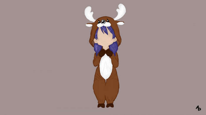 Megumi Tadokoro from Shokugeki no Souma in a deer costume