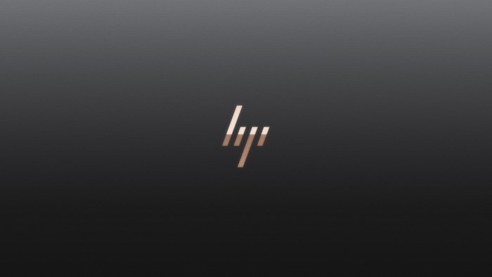 HP logo on a dark background
