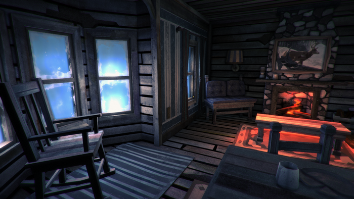 video games, room, snow, cold, chair, cabin, literature, fireplace, The ...