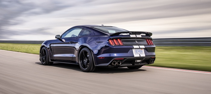 Ford Mustang Shelby GT350 on a Racetrack