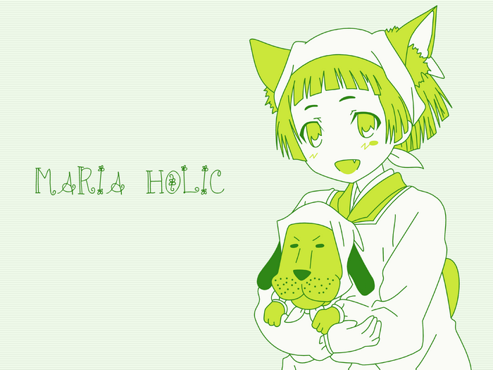 Maria Holic anime girl with dog