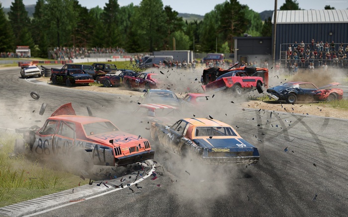 Wreckfest 4K screenshot of car demolition derby