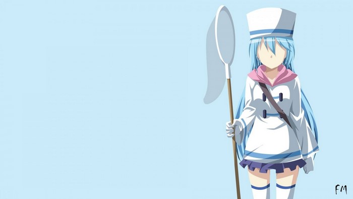 Aqua from KonoSuba holding a net