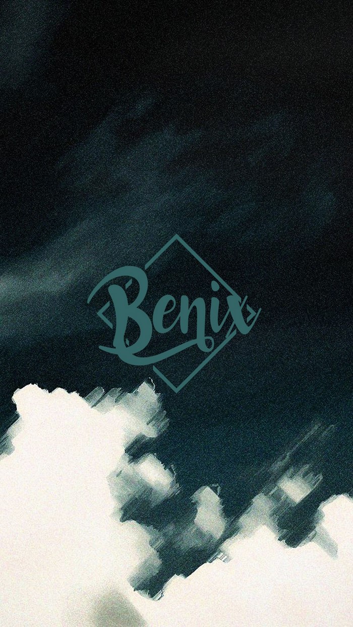 Benix logo on dark background with clouds