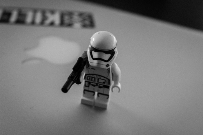 LEGO Stormtrooper from Star Wars holding a blaster