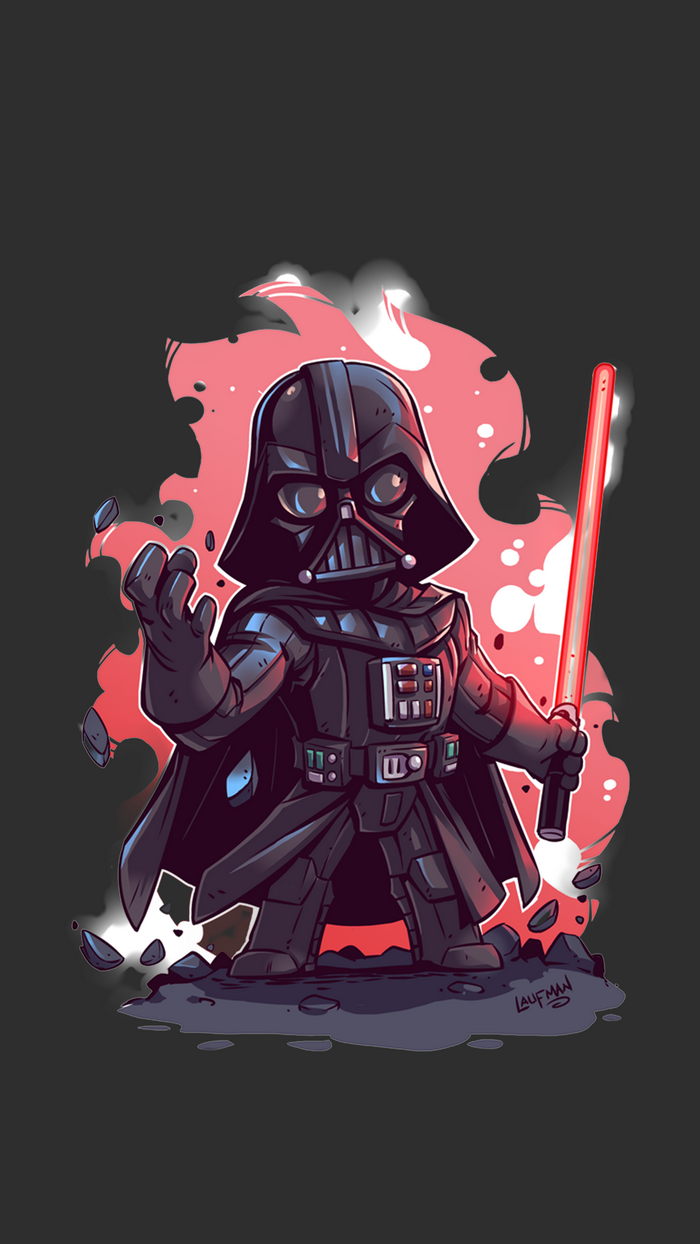 Darth Vader from Star Wars with a lightsaber