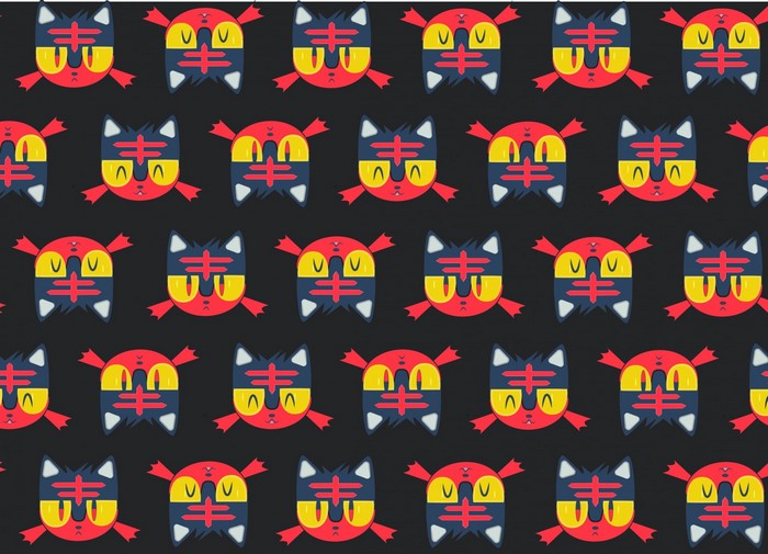 Pokemon pattern with Litten and Torracat