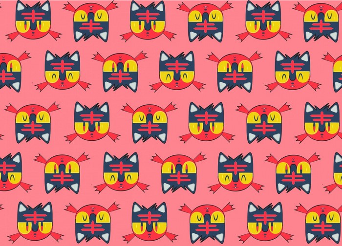 Torracat Pokemon pattern illustration