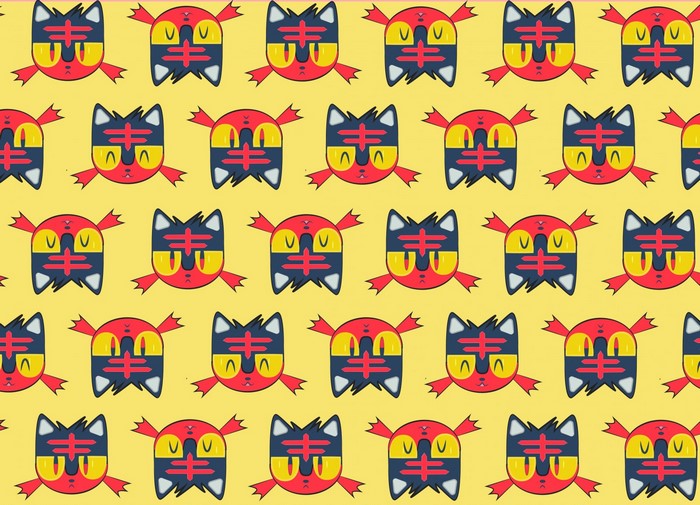 Pokemon pattern with Torracat and Litten
