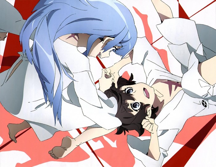 Sonozaki Noriko and Katsuhira Agata from Kiznaiver