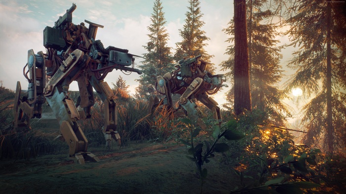 Generation Zero screenshot with robots in forest