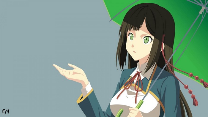 Shinonome Satsuki from Koi to Senkyo to Chocolate holding an umbrella