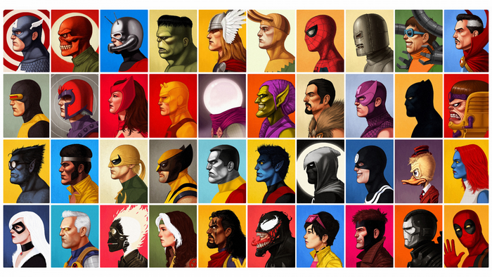 Marvel Comics Iconic Characters Collage Artwork