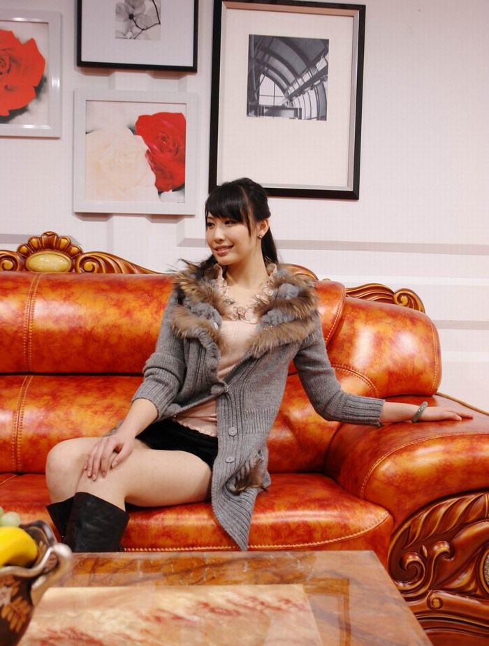 Woman sitting on a couch