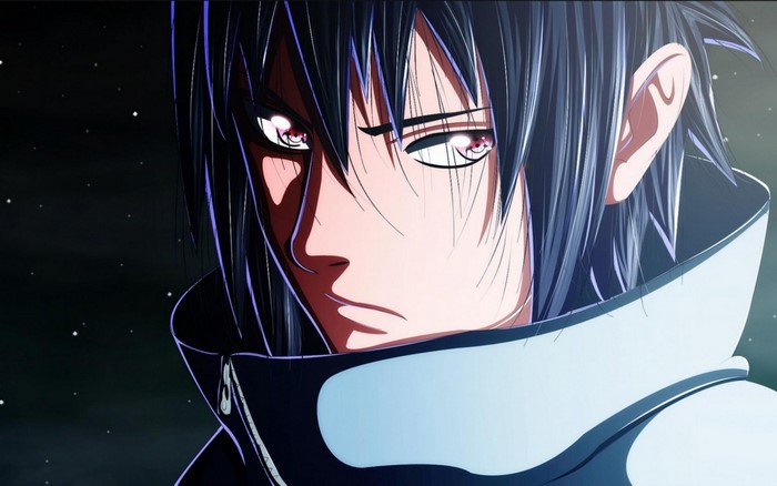 Uchiha Sasuke with Intense Red Sharingan Eyes