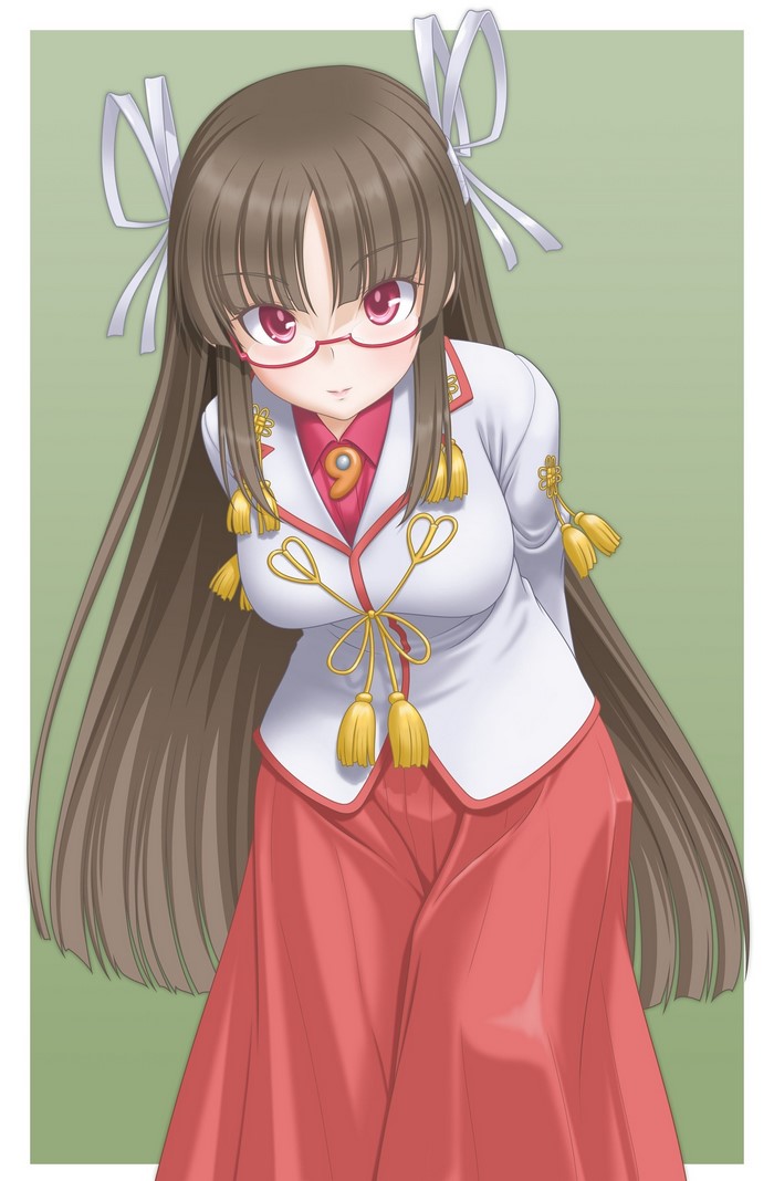 1009264 Illustration Long Hair Anime Anime Girls Brunette Glasses Cartoon Kantai 