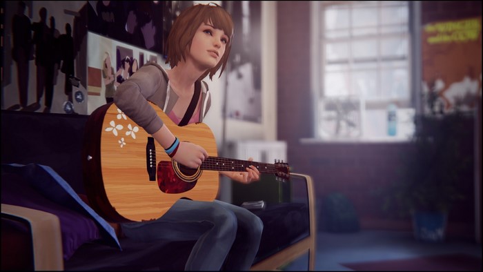 Max Caulfield from Life Is Strange playing guitar