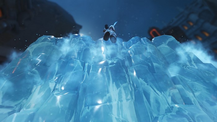 Mei from Overwatch on an ice formation
