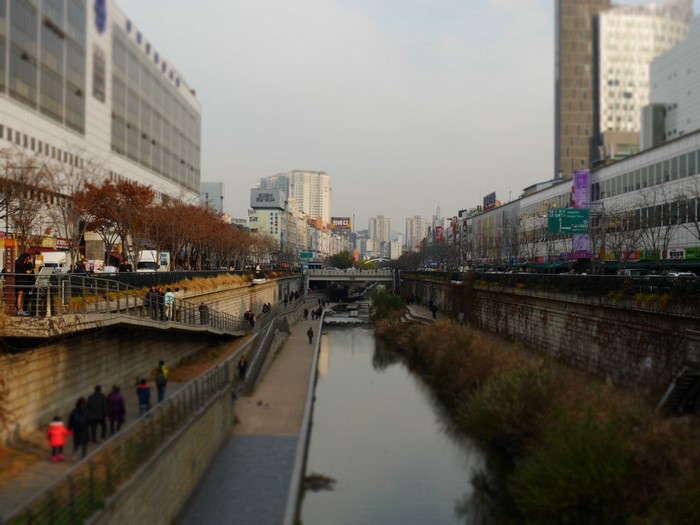 Cheonggyecheon Stream in Seoul, South Korea