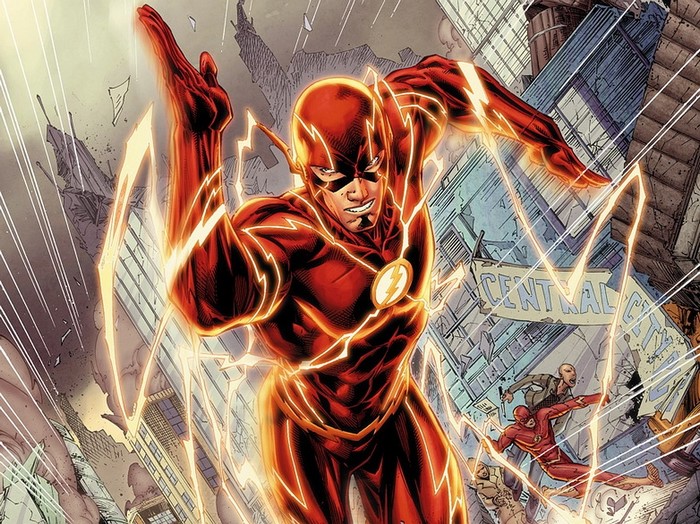 The Flash running through Central City