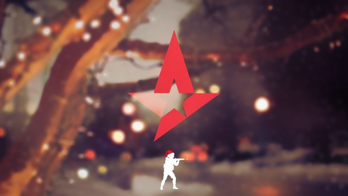 Astralis logo with Counter-Strike character in Santa hat
