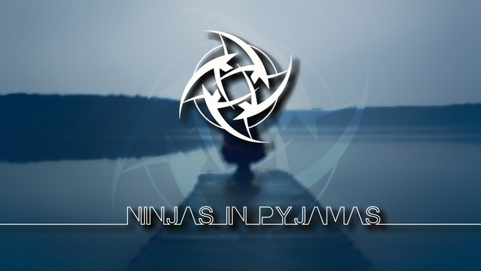 Ninjas in Pyjamas logo over a serene landscape