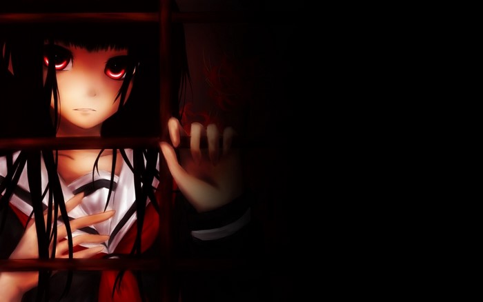 Enma Ai from Jigoku Shoujo behind bars