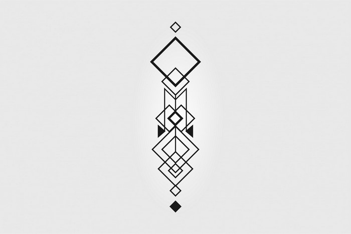 Geometric abstract line art tattoo design