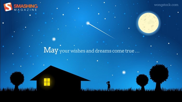 Smashing Magazine night sky illustration with moon and stars