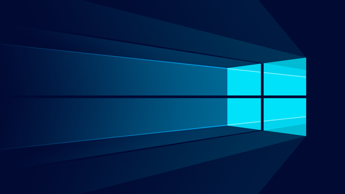 Windows 10 logo with light rays
