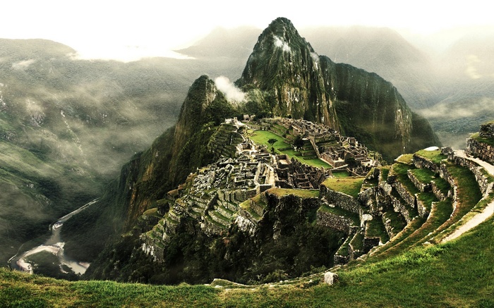 Machu Picchu ancient Inca citadel in the Andes Mountains