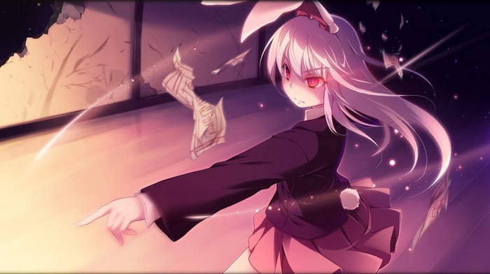 Anime girl with bunny ears and red eyes