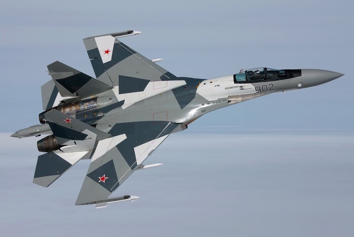 Russian Air Force Sukhoi Su-35 fighter jet in flight