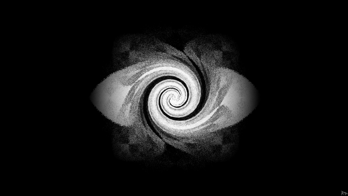 Monochrome spiral in darkness