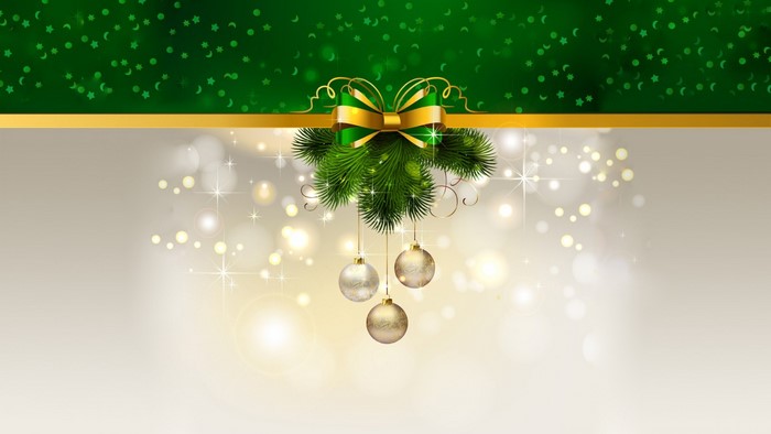 Christmas decoration with pine branches and ornaments