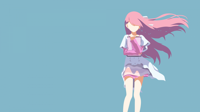 Anime girl with pink hair holding a tablet