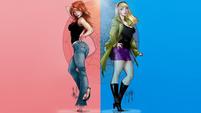 Mary Jane and Gwen Stacy from Marvel Comics