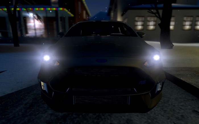 Ford Fiesta RS in snow at night