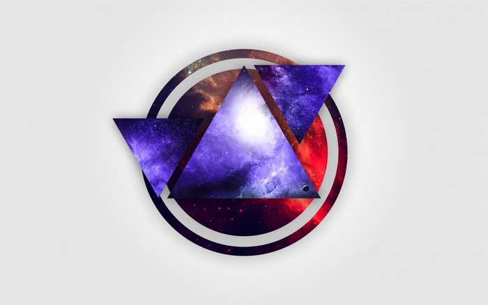Abstract geometric logo with nebula triangles